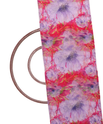 Pure, Embroidered, Floral, Silk Organza Fabric